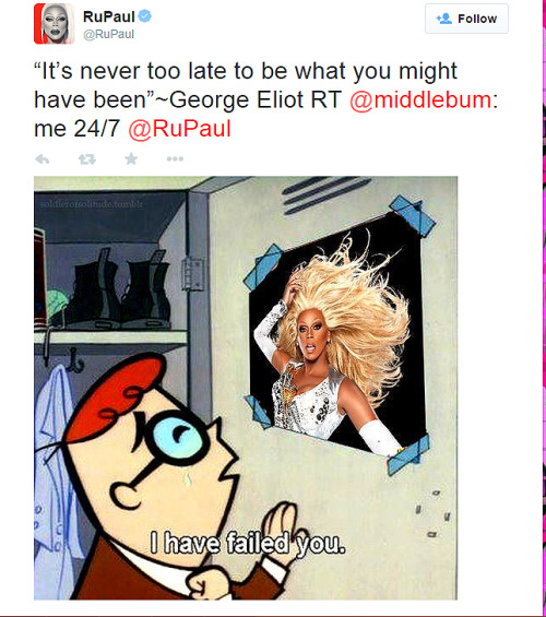 soldierofenlightenment:  IDEFK why i’m seeing this now but RuPaul actually retweeted this post I made ages ago OMFG