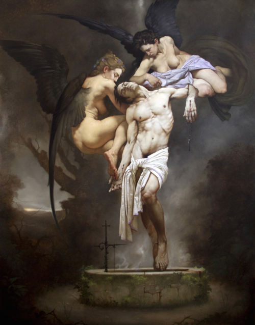 giveupwest: Dark-Winged Angels: Roberto Ferri Sumptuous oil paintings by Taranto, Italy romantic pai