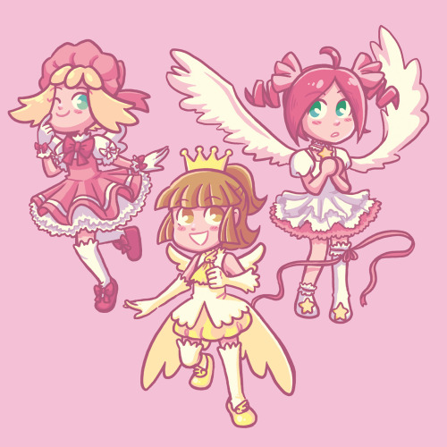 The Puyo Quest outfits are from the Clear Card arc so I wanted to put them in the original opening o