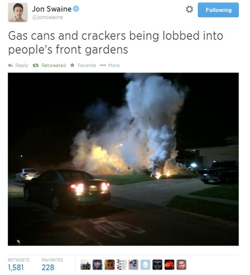 grubsludge: iwriteaboutfeminism: A sample of tweets on #Ferguson tonight, 8/13/14 &ldquo;Justice