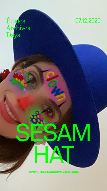 Ana Kraš being playful with the graphic silhouette of our beloved SESAM Hat.—Études Archives Days04–