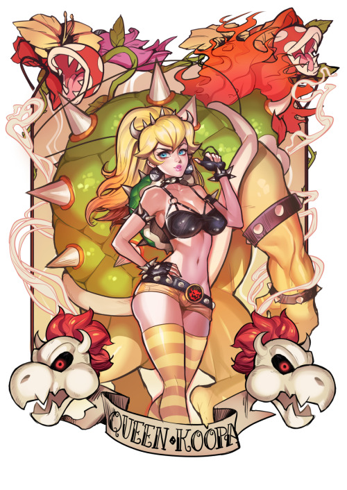 raspbeary:  Bowser Peach! it was fun to try some new stuff regarding inking and I learned a lot and think I’ll keep using some of these techniques! Full size image, PSD and brush used for lines on it will be available as rewards for this month on Patreon!