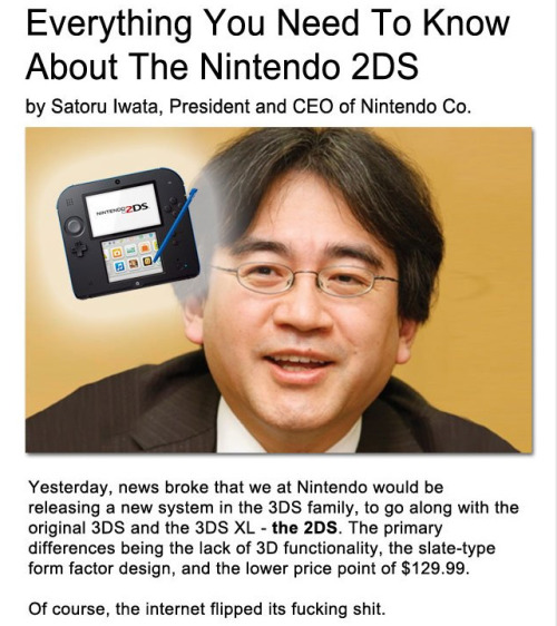 dorkly:Satoru Iwata Explains the Nintendo 2DS