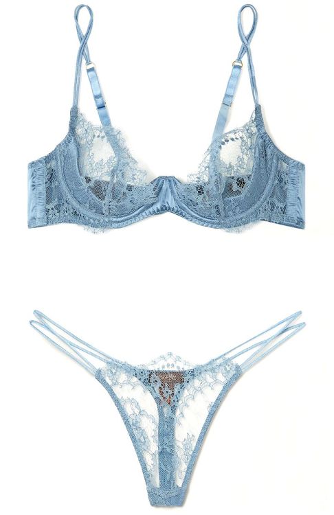 martysimone:Coco de Mer | Lucida • angel blue silk + lace set | Spring Summer 2021 