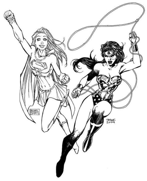 pulpsandcomics2: Supergirl by Michael Turner and Wonder Woman by Jim Lee