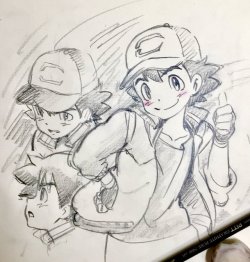 pokeshipping: Speaking of movie 21, Shizue Kaneko, the character designer, has been sharing some Ash sketches on her twitter. ( 1 / 2 / 3 / 4 ) 