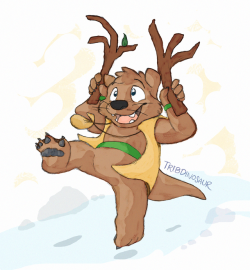 tribdinosaur:  Cheek Stag Otter, with branches. Now he matches with his dad! EDIT: Forgot to add his cute little whiskers. 