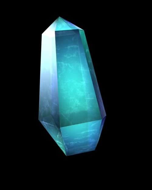 drawingden: quaenam:  Crystal Tutorial (SAI v2) Outline the shape of the crystal with a very small brush on a linework layer. Fill in the partial areas with the base colour, each on a separate layer (9 in this case). On a new layer, use the gradient tool