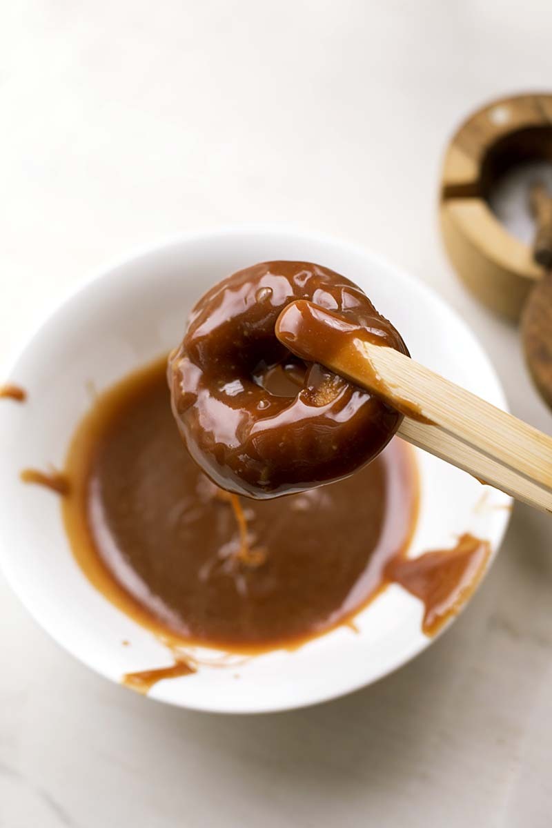 sweetoothgirl:    Old Fashioned Doughnuts With Salted Caramel Glaze  