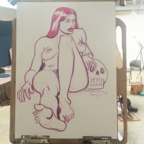 Figure drawings. 22"x30" ink on adult photos