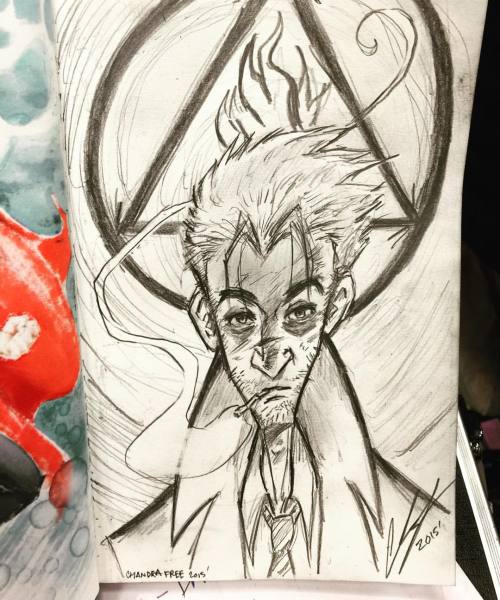 John Constantine commission. #dragoncon2015 #art #sketch #drawing #dccomics #vertigo #illustration #