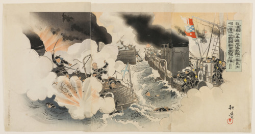 slam-asian: A Sailor of Our Warship Sazanami Jumped onto…, Harada Kōkyo, 1904, Saint Louis Art Museu