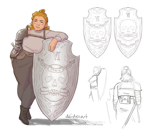 lockedtomb-described:deirdresart:Drew my 6th house tombsona! Decided to give myself a big shield for
