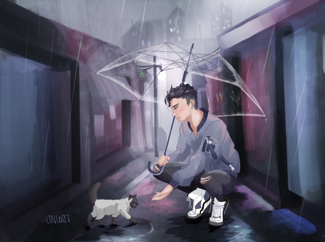 jnlostt:Otabek meeting a friend 