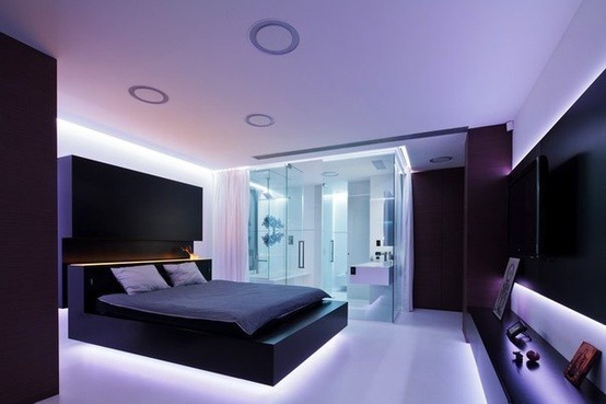 Black modern platform bed