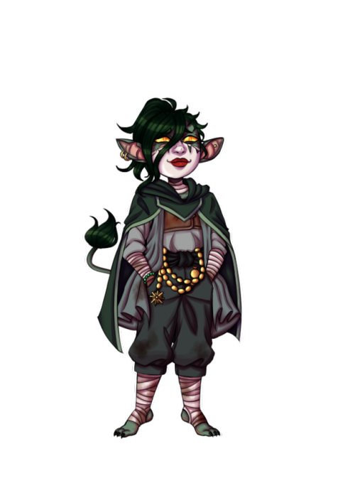 criticalrole-described: ebberry-jay: Just a little goblin girl  [id: 2 full-body drawings of no