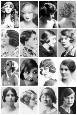 voltageromance:  More 1920s reference material from our first original Voltage USA game, Speakeasy Tonight. A collection of 1920’s photographs, depicting some of the hairstyles of the time, like the kiss curl, the orchid bob, the charleston cut, coconut