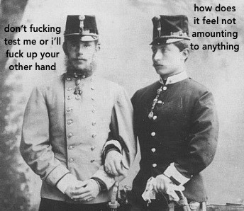 Awkward family photos but it’s Crown Prince Rudolf of Austria-Hungary and Wilhelm II of Prussi