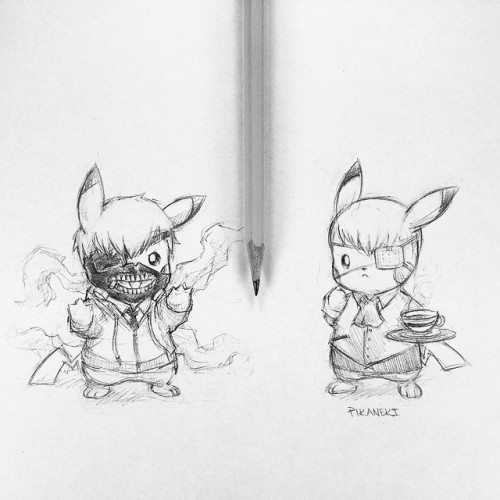 itsbirdyart:  PiKaneki! Some notes for later. #TokyoGhoul #Pokemon #Sketch