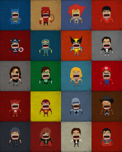 assorted-goodness:  Screaming Heroes - by That Design Bastard Prints available at Society6