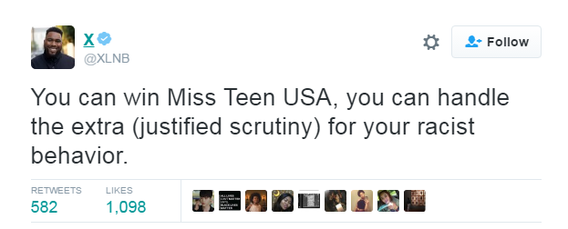 Miss Teen USA is under attack for her old twitter account, where she was actively
