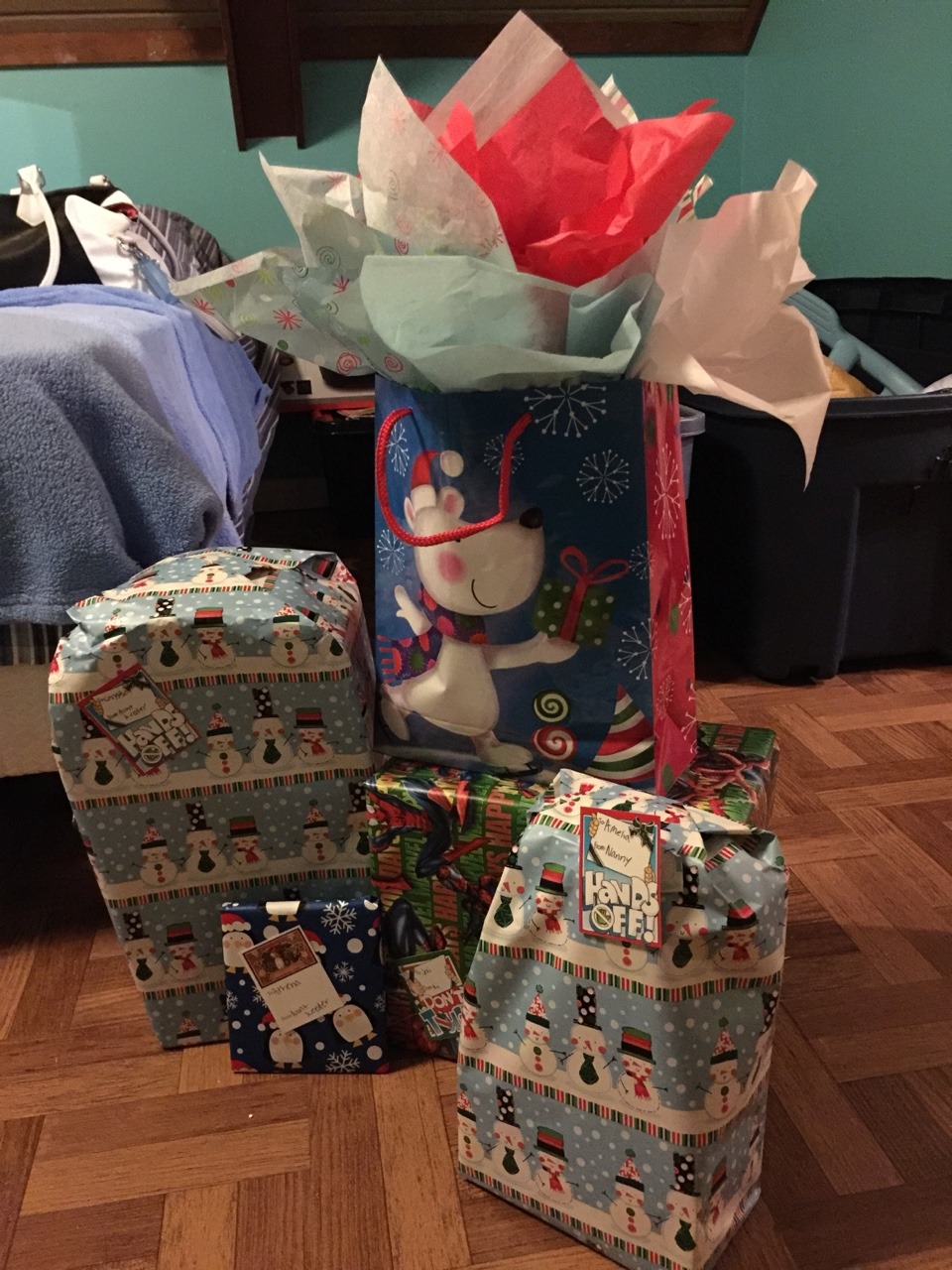 Wrapped all the kiddos gifts and it 12:30 and I&rsquo;m ready for bed. Merry