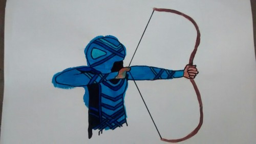Working on a character design in paint.