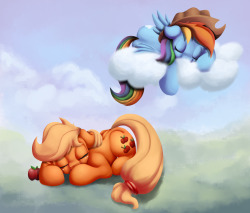 mlpfim-fanart:  Naps On Ground And Sky (Colored)