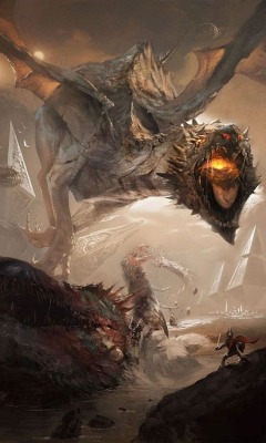 fantasy-art-engine:  Dragon Attack by Chun