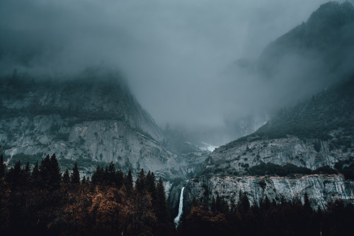 jasonincalifornia:  Yosemite Falls in the Mist  Prints/Society6 