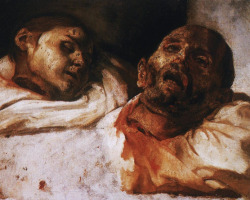  &lsquo;Heads Severed&rsquo;c. 1818, oil on canvasby Jean Louis Andre Theodore Gericault  