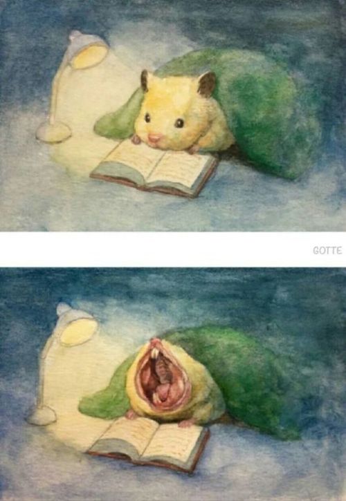 headspacedad:boredpanda:Japanese Artist Depicts The Typical Life Of His Pet Hamster, And The Result 