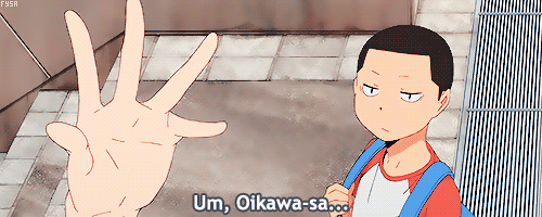 fyeahsportsanime:The face of a child who has experienced way too much of Oikawa’s shit at such a you