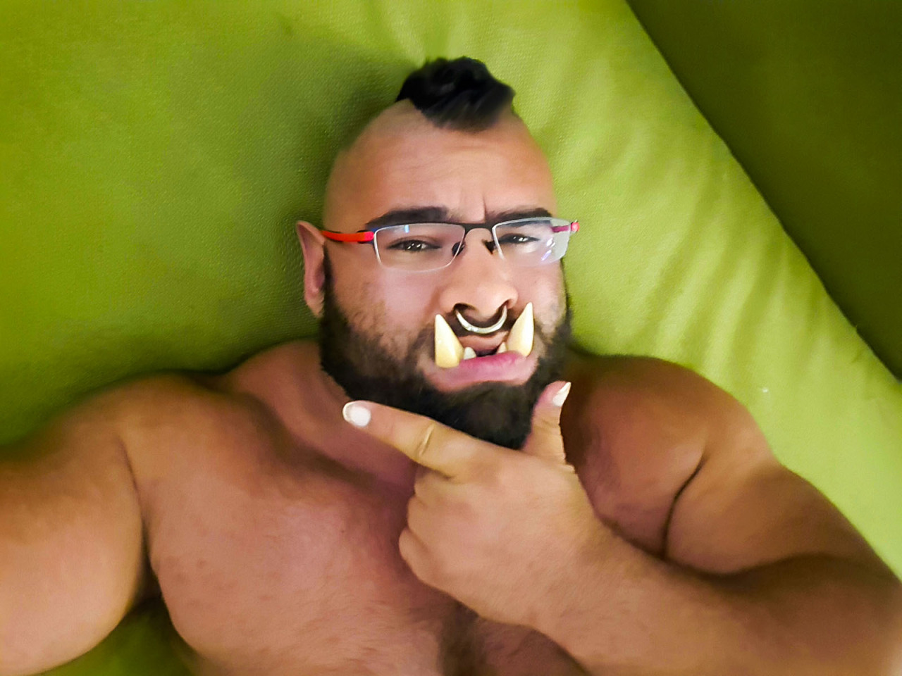 noodlesandbeef:  For everyone asking, the orc tusks are handmade by the incredibly