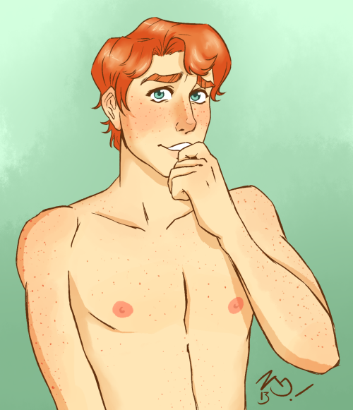 I bury myself in artwork for three hours straight and end up with blushing shirtless Jimmy covered i