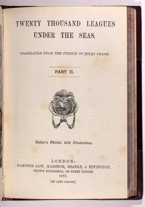 Jules Verne&rsquo;s books Twenty thousand Leagues Under the Sea &amp; The Adventures of Three Englis