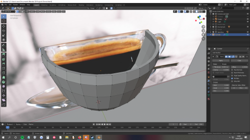 cerasum-chrysanthes: Wanted to share my progress of making a glass cup in blender. I’m still followi