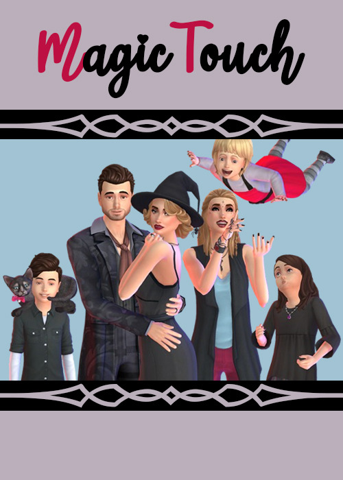 ♥ Magic Touch ♥ Total 1 group pose for the Sims 4 gallery for 2 adults, 2 children, 1 