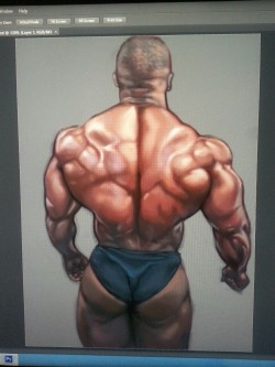 theartofcege:  Black bodybuilder digital art by cege