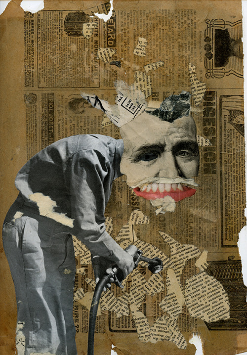 &ldquo;Gasoline man&rdquo;23x32cm / 9.055&quot;x12.598&quot;hand cut paper collage  