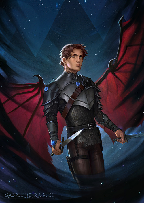 gabrielleragusi: I finally finished painting the shadowsinger, Azriel from the ACOTAR series by Sara