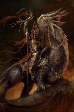 scifi-fantasy-horror:  Lizard Rider by Yigit Korocglu