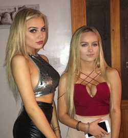 wankingismylifemk7:  rudeboy2016biyahboy:  One on the left please  I’d spunk on the slut on the right’s tits while you pound the left one  Lovely