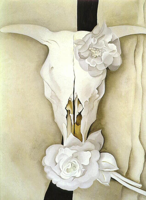 georgia-o-keeffe: Cow’s Skull with Calico Roses, 1931, Georgia O'Keeffe