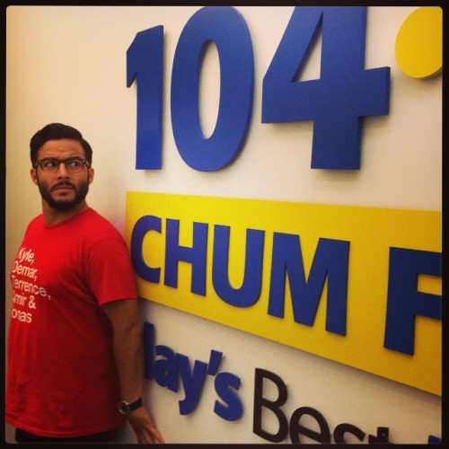 thelistenerctv:  heyennisshutup Repping @since95official while plugging #thelistener finale on Chum FM this AM. 