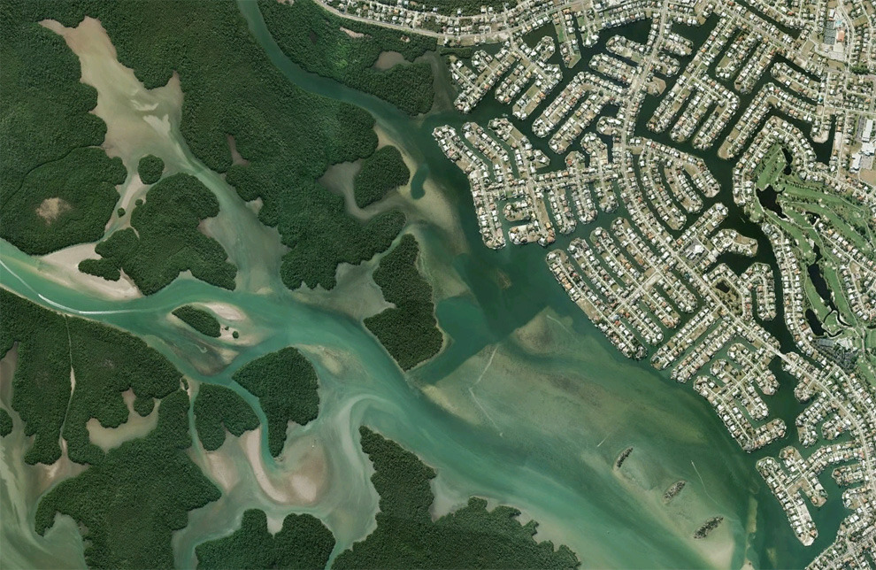  human landscapes in south west florida from google earth (via the big picture) illustrate