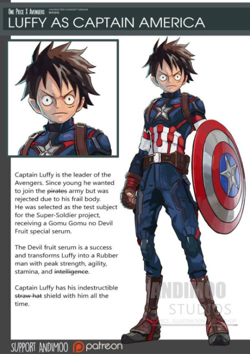  Look at this wonderful One Piece and Marvel crossover by Andimoo! I totally see this casting, espec