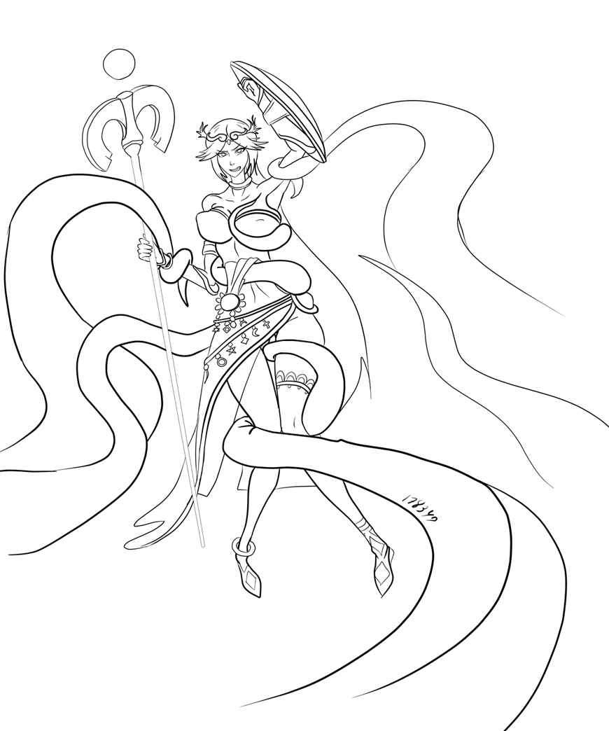 I did a tentacle-Palutena request on 4chan. Here is the cleaned up image and the