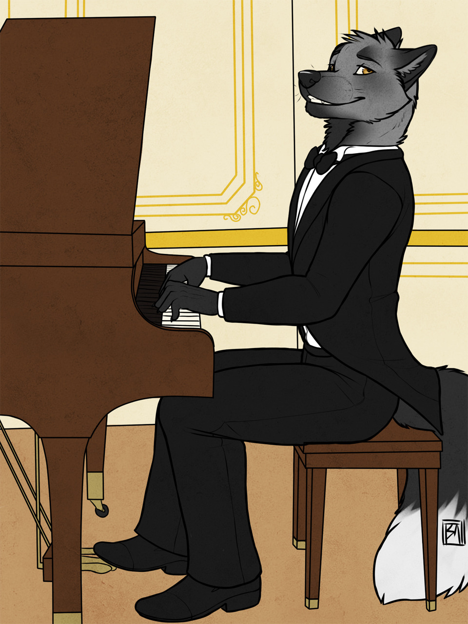 todd-the-foxx-sfw:  Silver Fox, Black Tie by tsaiwolf