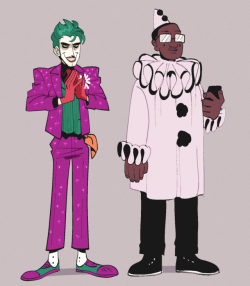 ohcorny:the joker and his new henchman, pagliacci, who is literal actual hannibal buress in a costume who’s got nothing else going on
